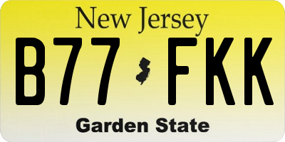 NJ license plate B77FKK