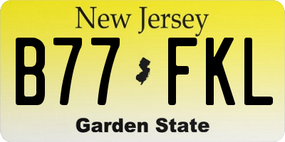 NJ license plate B77FKL