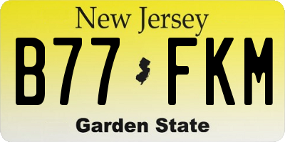 NJ license plate B77FKM