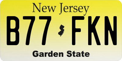 NJ license plate B77FKN