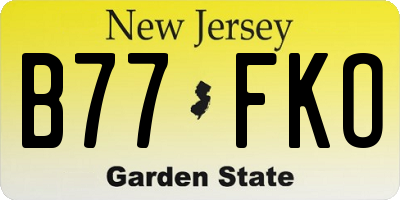 NJ license plate B77FKO
