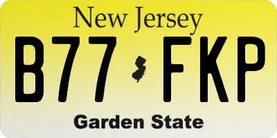 NJ license plate B77FKP