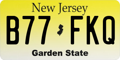 NJ license plate B77FKQ