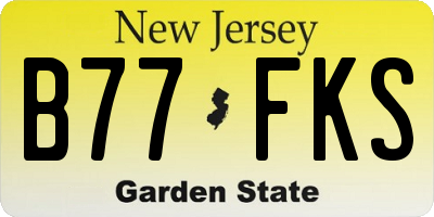 NJ license plate B77FKS