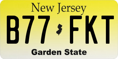 NJ license plate B77FKT