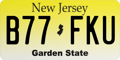 NJ license plate B77FKU