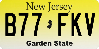 NJ license plate B77FKV