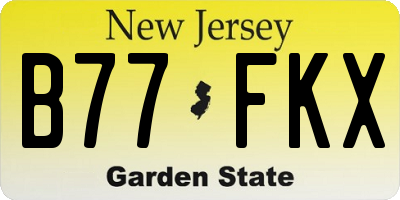 NJ license plate B77FKX