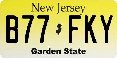NJ license plate B77FKY