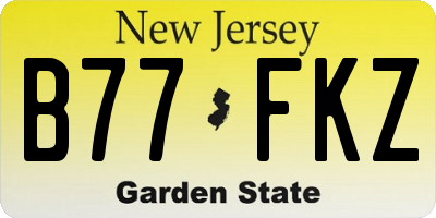 NJ license plate B77FKZ
