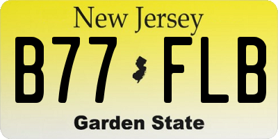 NJ license plate B77FLB