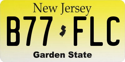 NJ license plate B77FLC