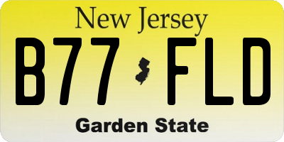 NJ license plate B77FLD