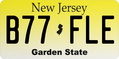 NJ license plate B77FLE