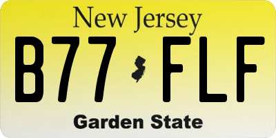 NJ license plate B77FLF