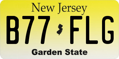 NJ license plate B77FLG