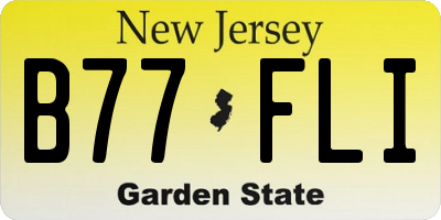 NJ license plate B77FLI