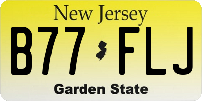 NJ license plate B77FLJ