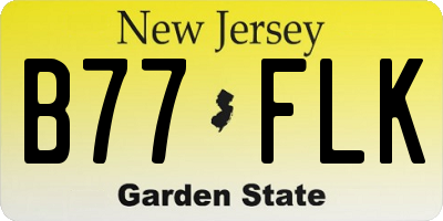 NJ license plate B77FLK