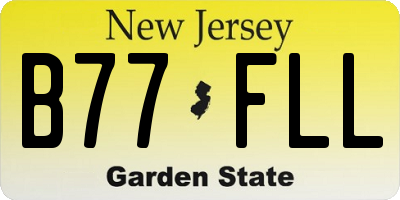 NJ license plate B77FLL