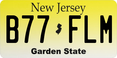 NJ license plate B77FLM