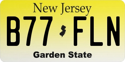 NJ license plate B77FLN