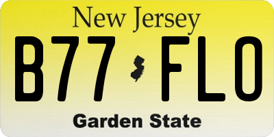NJ license plate B77FLO