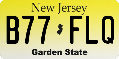 NJ license plate B77FLQ