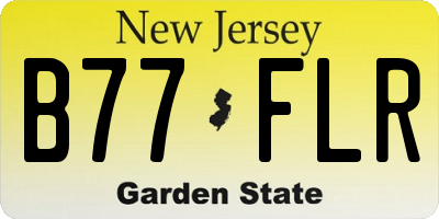 NJ license plate B77FLR