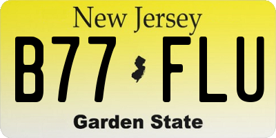 NJ license plate B77FLU
