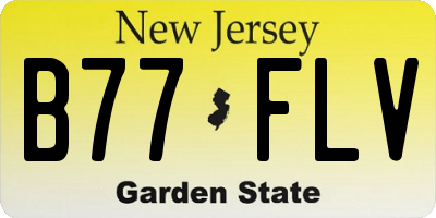 NJ license plate B77FLV