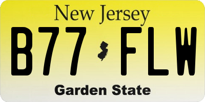 NJ license plate B77FLW