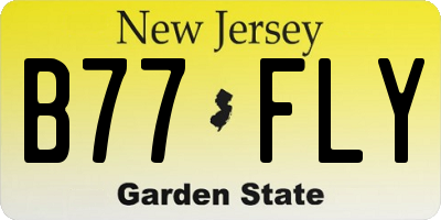 NJ license plate B77FLY