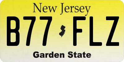 NJ license plate B77FLZ
