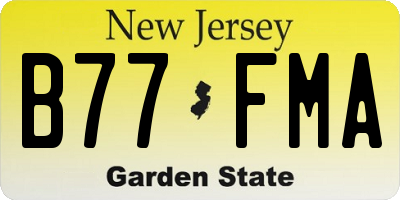 NJ license plate B77FMA