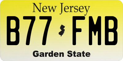 NJ license plate B77FMB