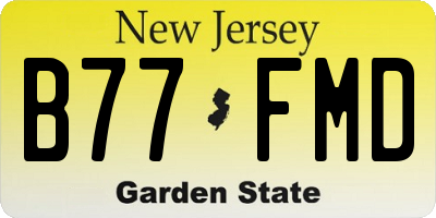 NJ license plate B77FMD