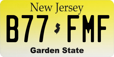 NJ license plate B77FMF