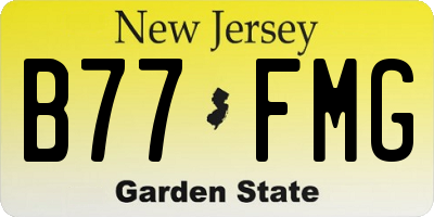 NJ license plate B77FMG
