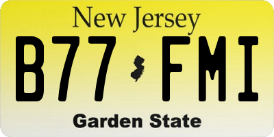 NJ license plate B77FMI