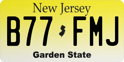 NJ license plate B77FMJ