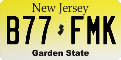NJ license plate B77FMK