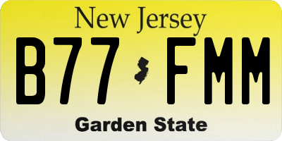 NJ license plate B77FMM