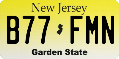 NJ license plate B77FMN