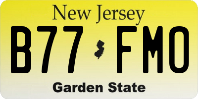 NJ license plate B77FMO