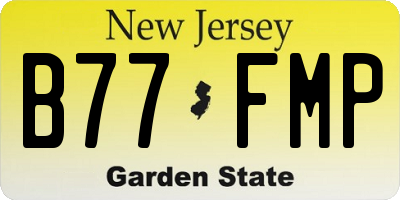 NJ license plate B77FMP