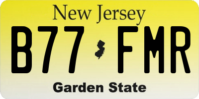NJ license plate B77FMR