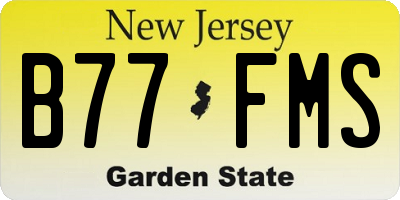 NJ license plate B77FMS