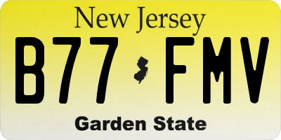 NJ license plate B77FMV