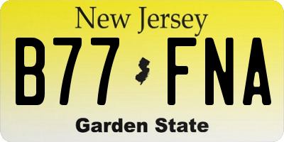 NJ license plate B77FNA